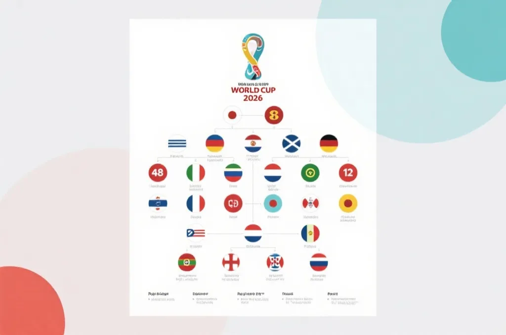 2026年美加墨世界杯48队扩军新赛制图解,包含12个小组和32强淘汰赛晋级路径